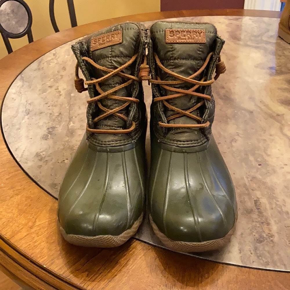 Hunter Green Sperry Duck Boots